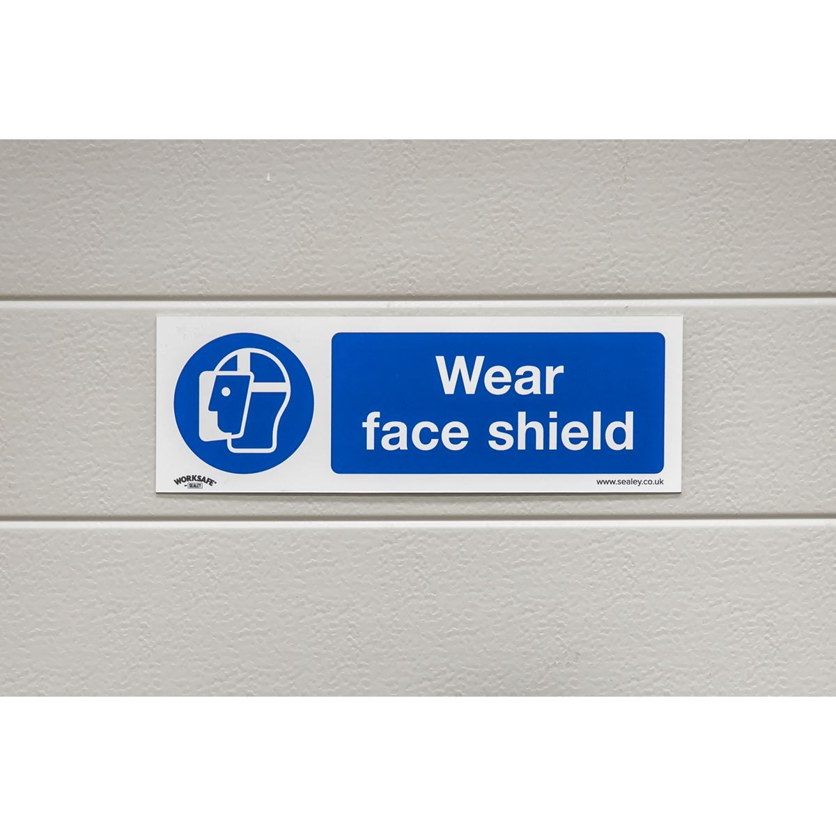 Sealey Mandatory Safety Sign - Wear Face Shield - Self-Adhesive Vinyl - Pack of 10 SS55V10
