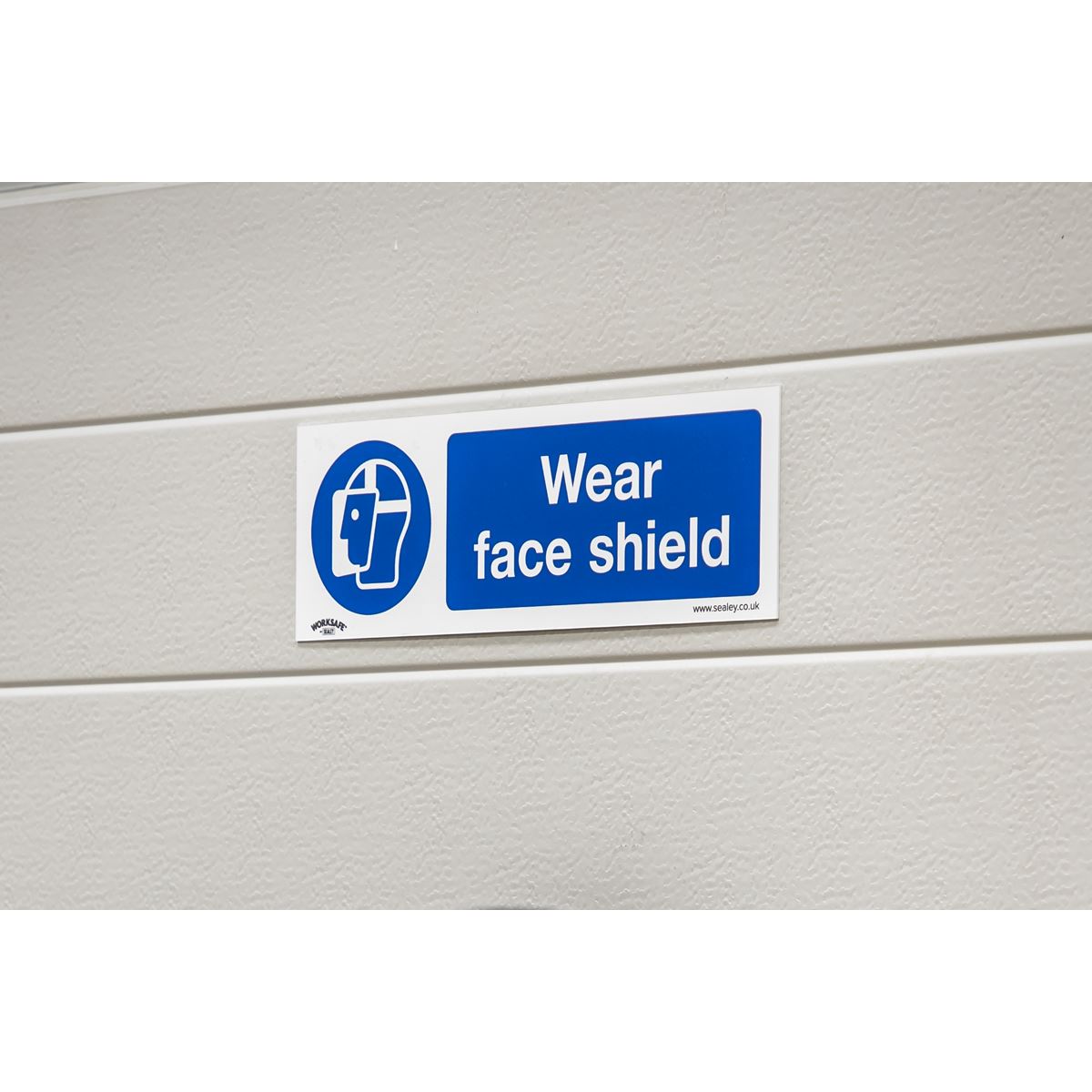 Sealey Mandatory Safety Sign - Wear Face Shield - Self-Adhesive Vinyl SS55V1