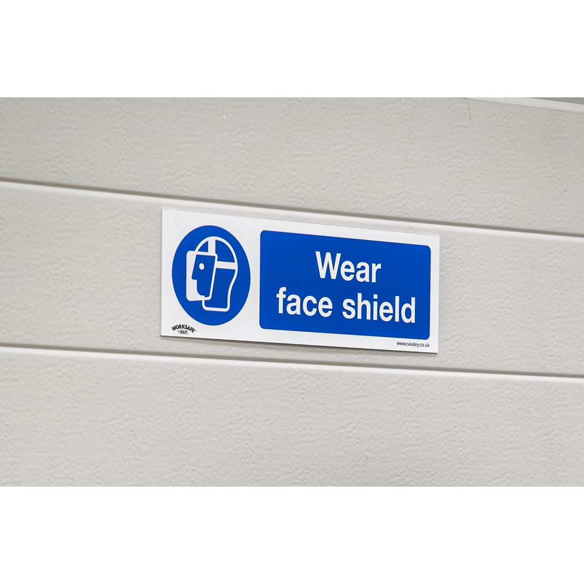 Sealey Mandatory Safety Sign - Wear Face Shield - Self-Adhesive Vinyl SS55V1