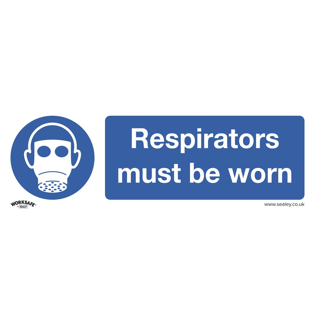 Sealey Mandatory Safety Sign - Respirators Must Be Worn - Self-Adhesive Vinyl SS56V1