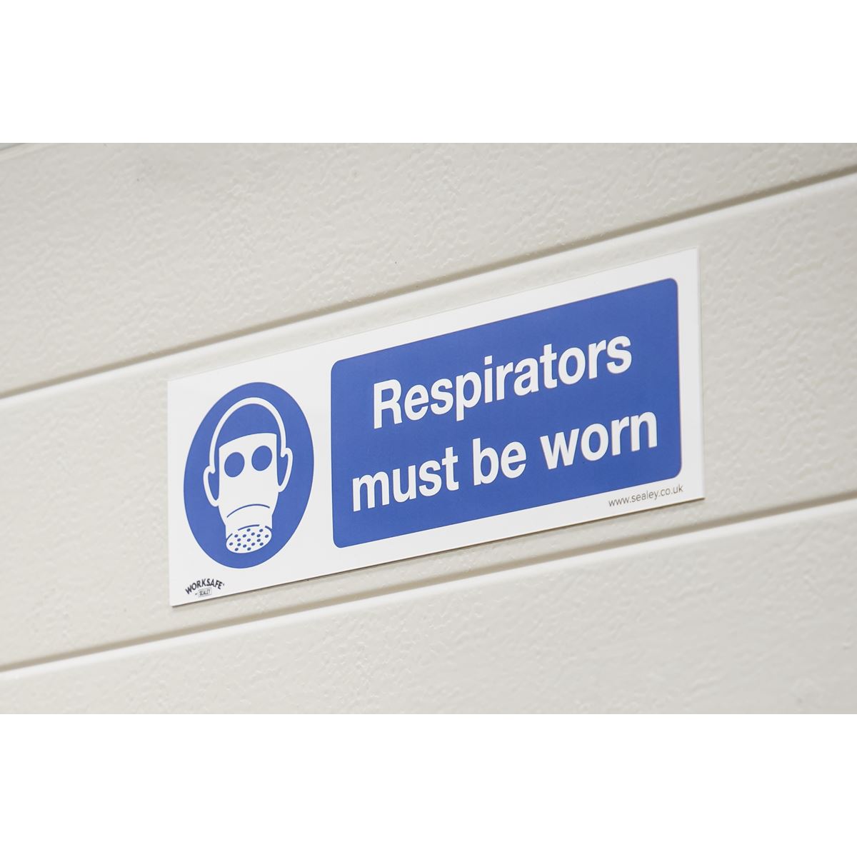 Sealey Mandatory Safety Sign - Respirators Must Be Worn - Self-Adhesive Vinyl - Pack of 10 SS56V10