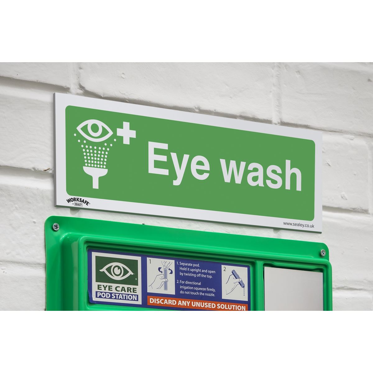 Sealey Safe Conditions Safety Sign - Eye Wash - Rigid Plastic SS58P1