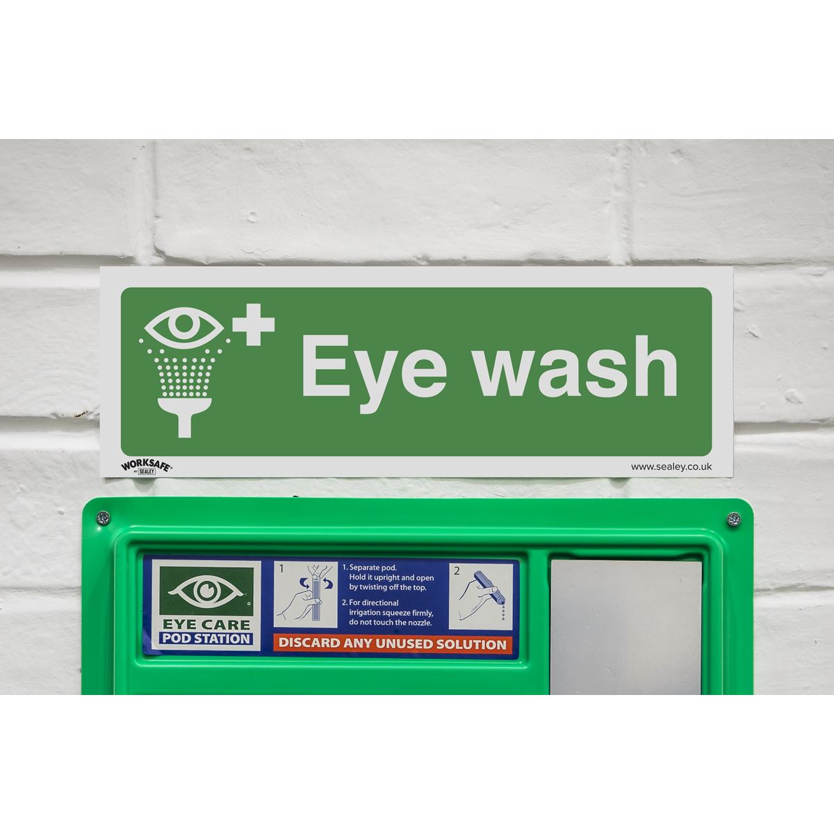 Sealey Safe Conditions Safety Sign - Eye Wash - Rigid Plastic SS58P1