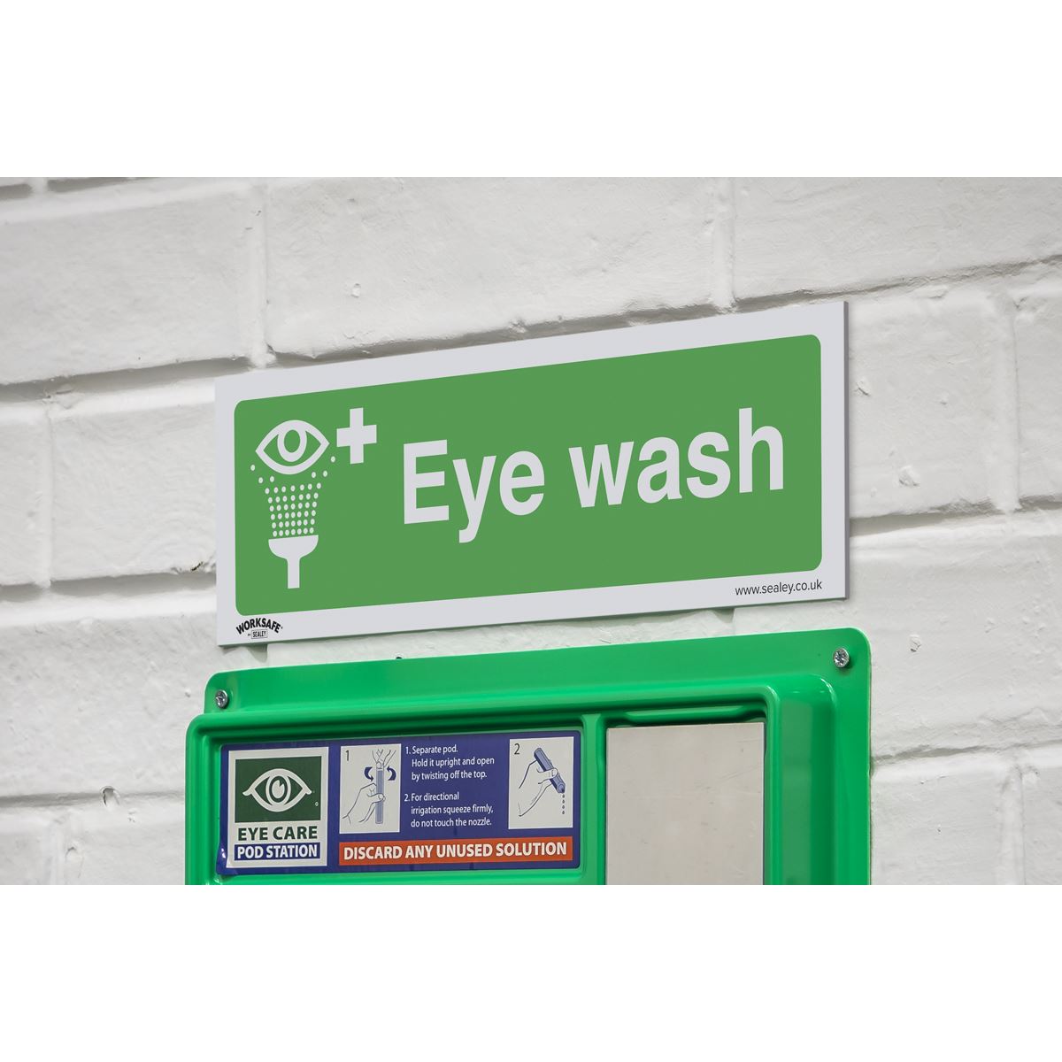 Sealey Safe Conditions Safety Sign - Eye Wash - Rigid Plastic SS58P1