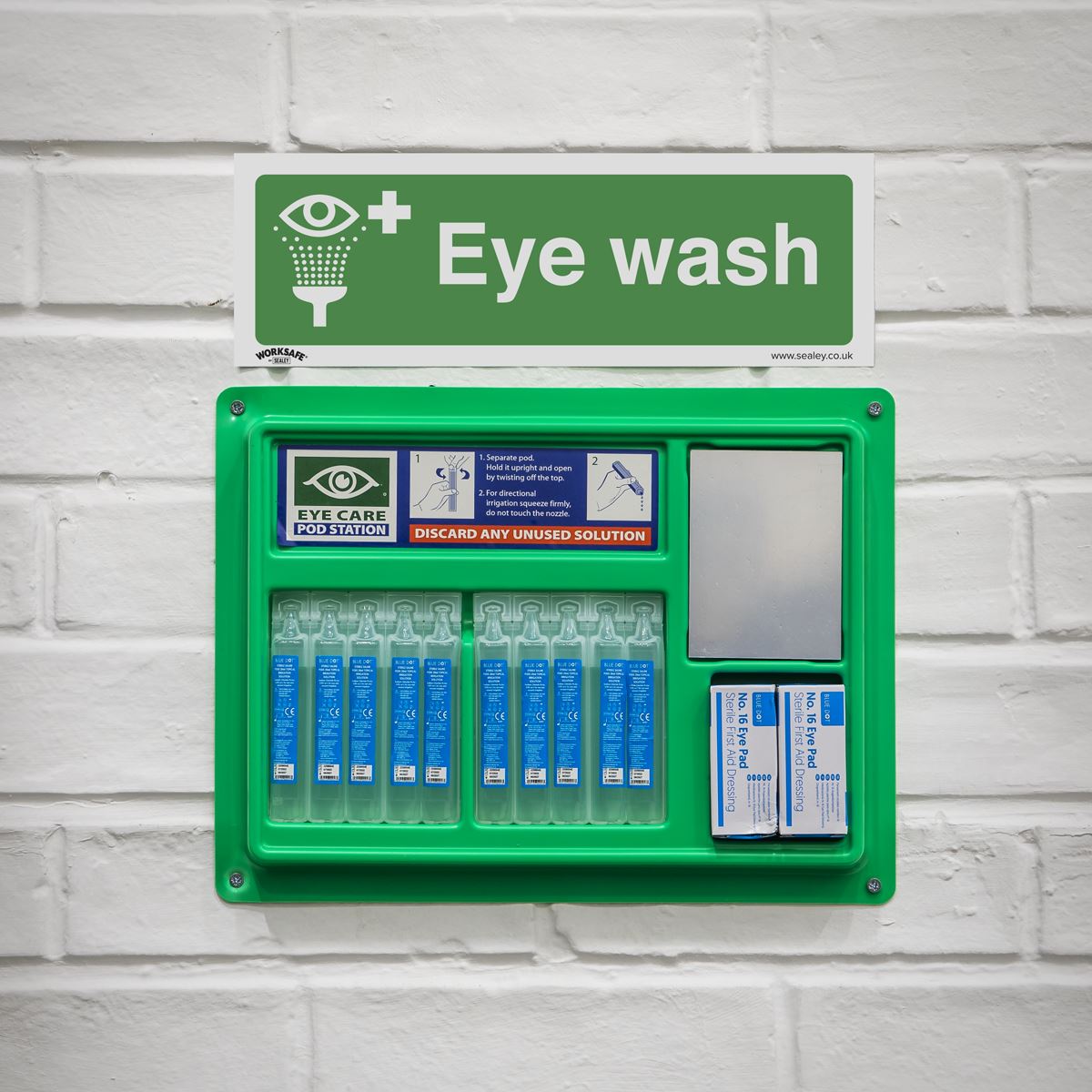 Sealey Safe Conditions Safety Sign - Eye Wash - Rigid Plastic SS58P1