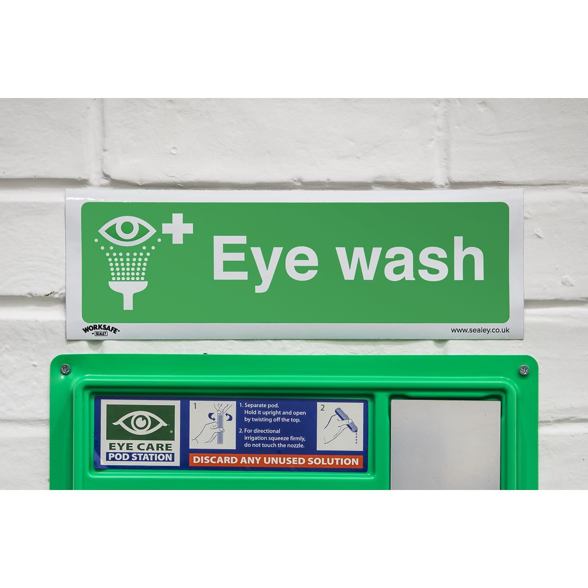 Sealey Safe Conditions Safety Sign - Eye Wash - Self-Adhesive Vinyl - Pack of 10 SS58V10