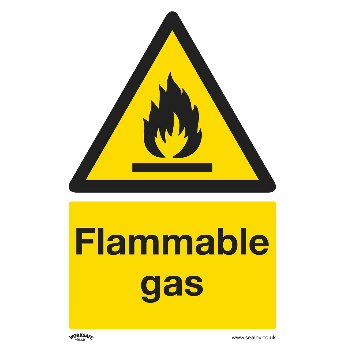 Sealey Warning Safety Sign - Flammable Gas - Rigid Plastic SS59P1