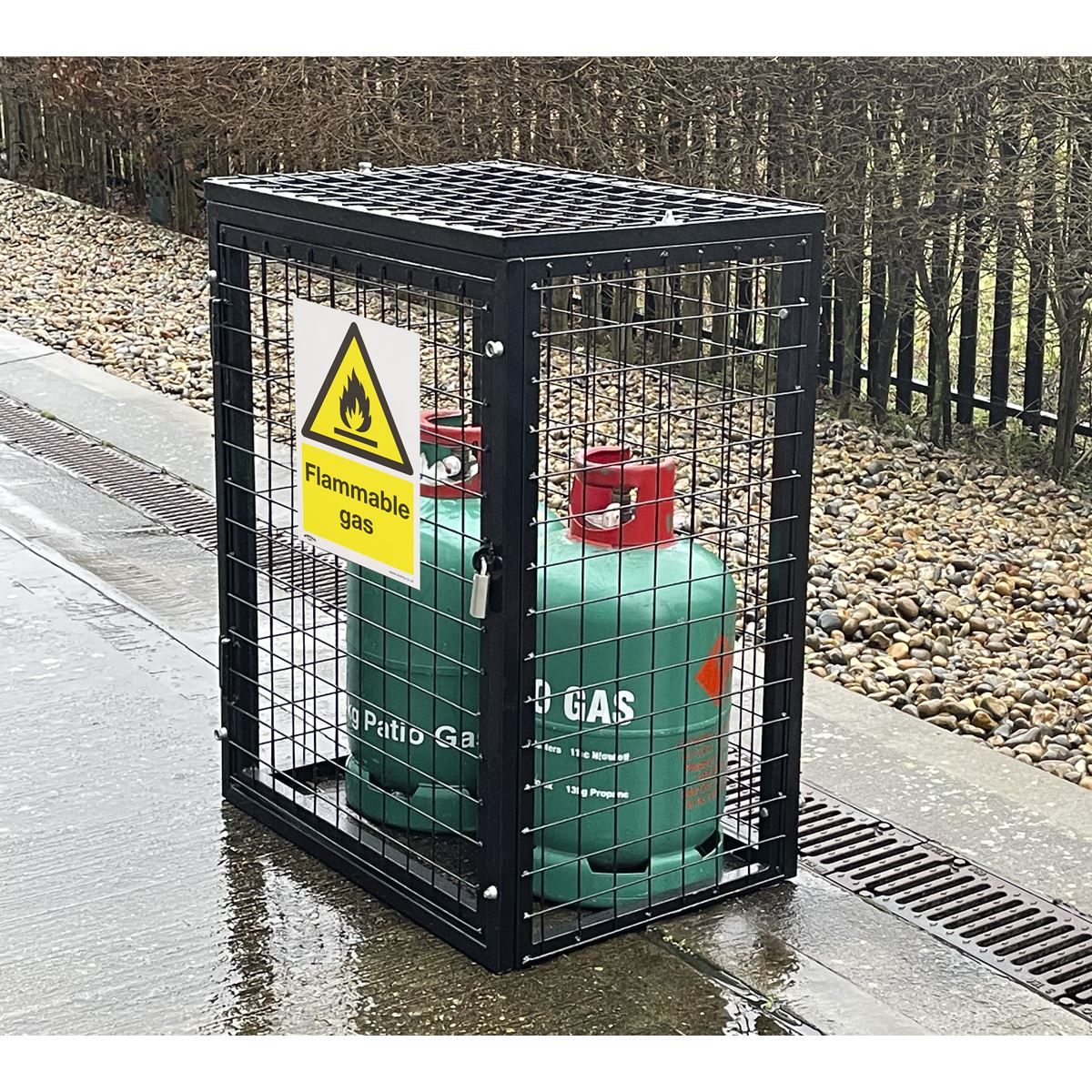 Sealey Warning Safety Sign - Flammable Gas - Self-Adhesive Vinyl SS59V1