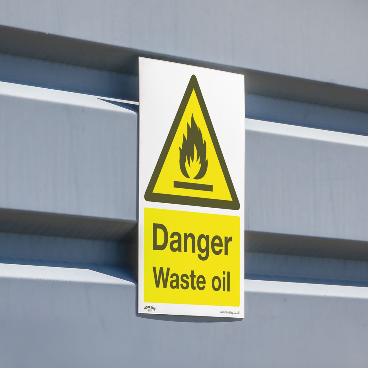 Sealey Warning Safety Sign - Danger Waste Oil - Rigid Plastic SS60P1