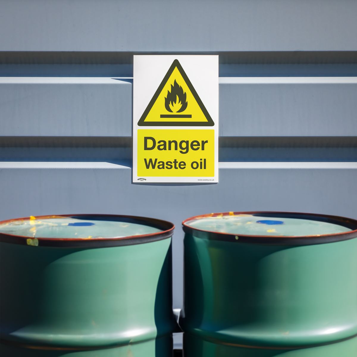 Sealey Warning Safety Sign - Danger Waste Oil - Self-Adhesive Vinyl SS60V1