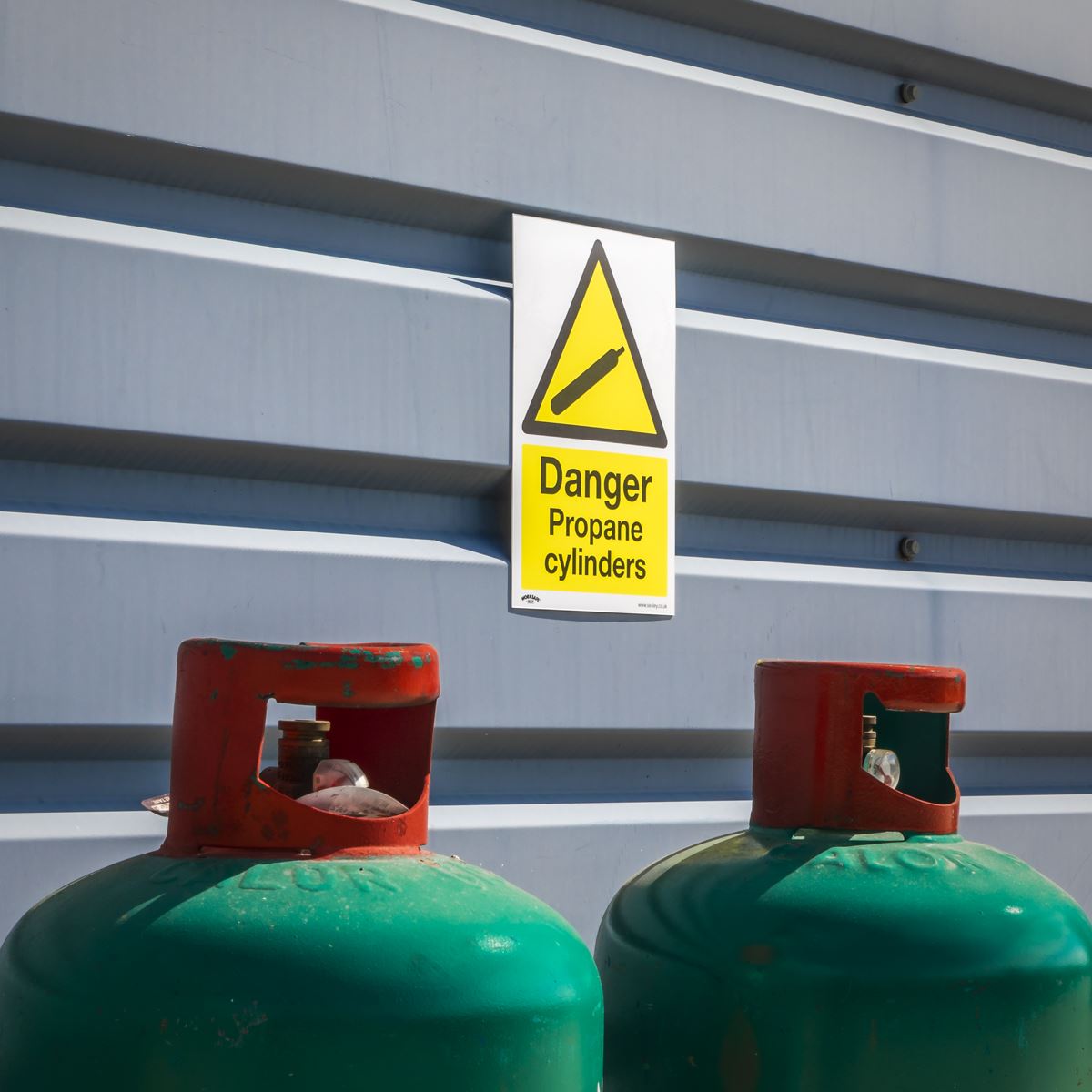 Sealey Warning Safety Sign - Danger Propane Cylinders - Self-Adhesive Vinyl SS62V1