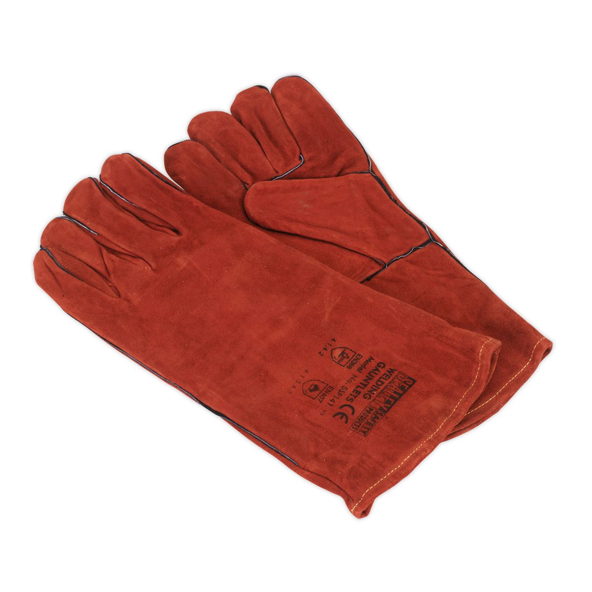 Sealey Leather Welding Gauntlets Lined Pair SSP141