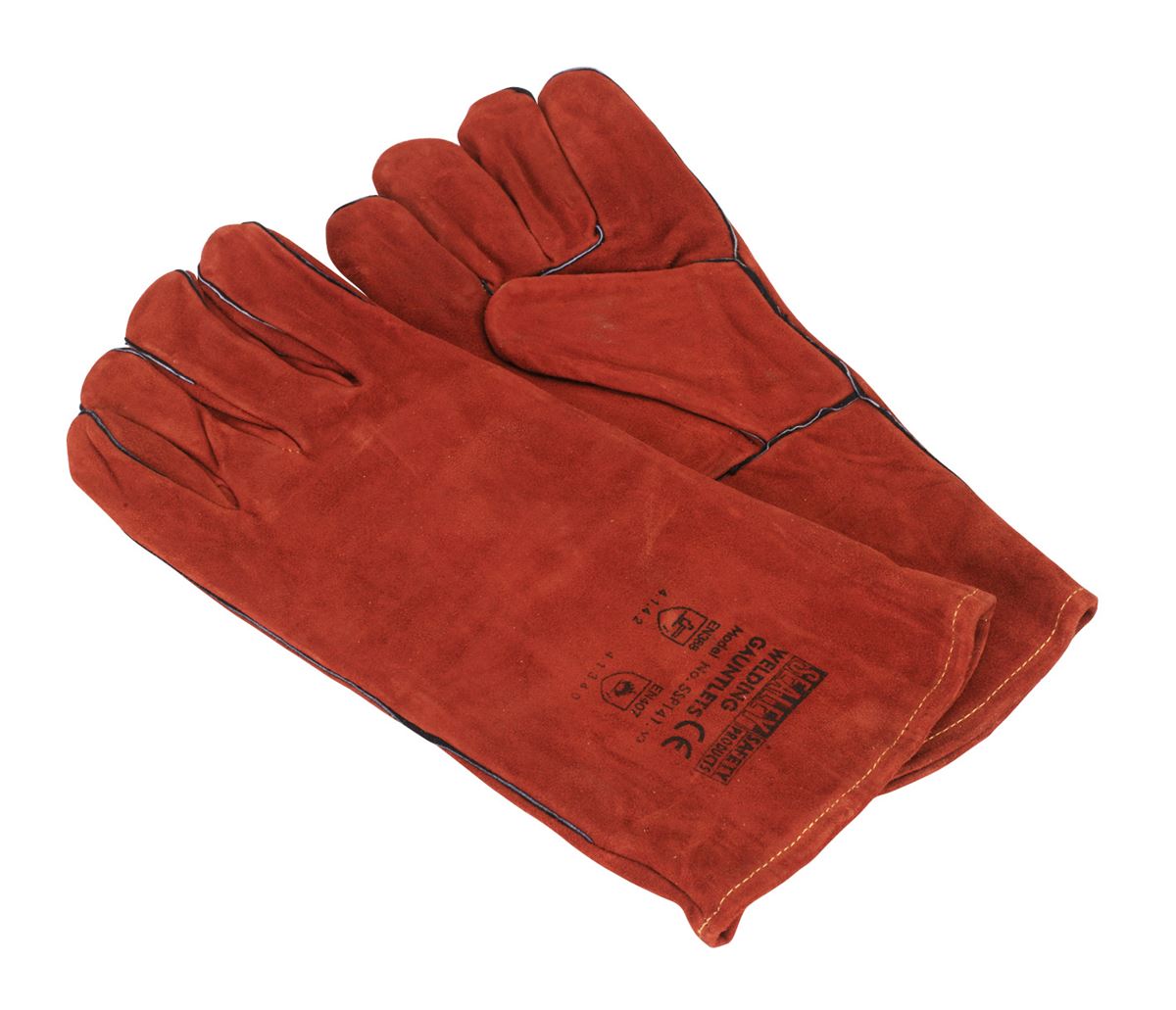Sealey Leather Welding Gauntlets Lined Pair SSP141