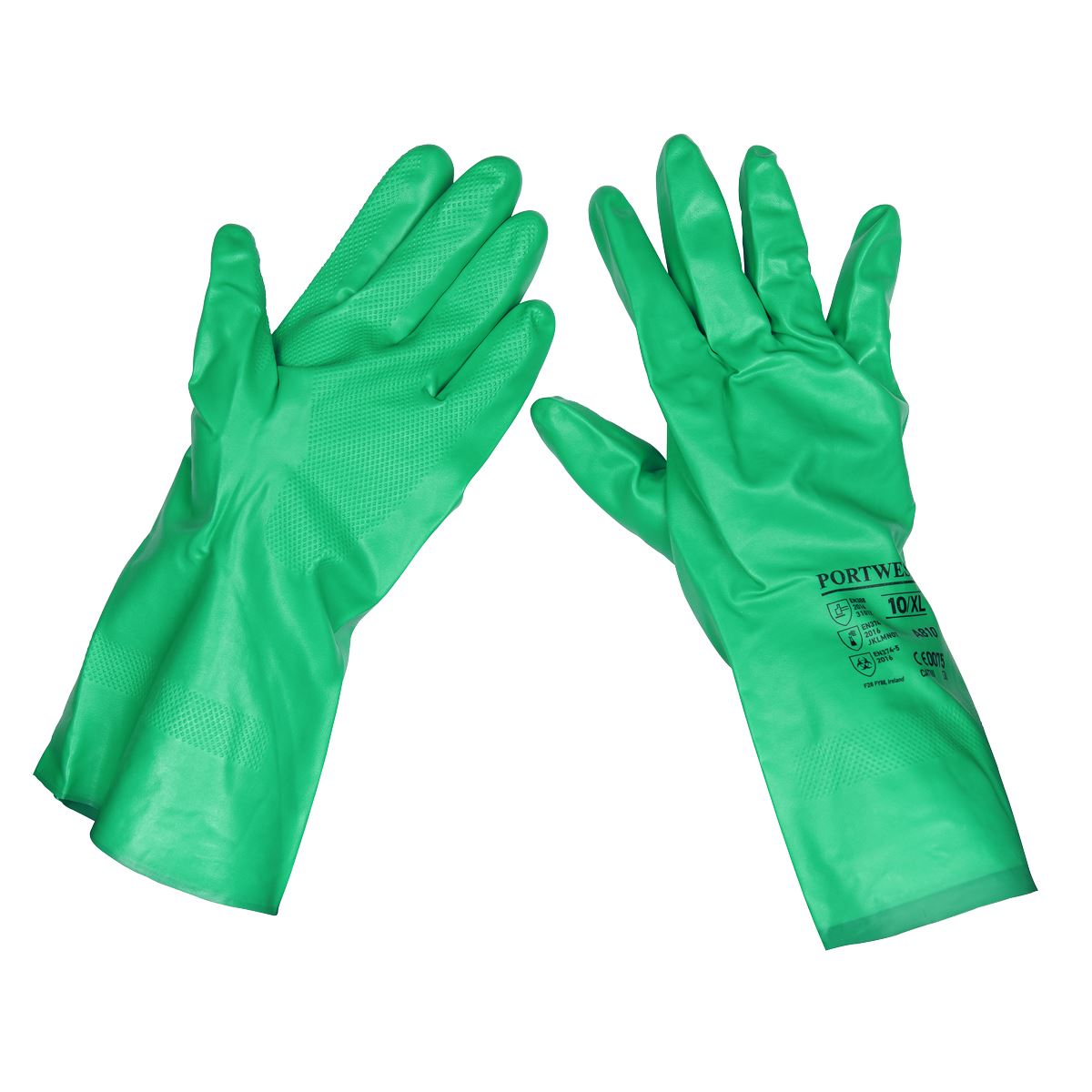 Sealey Nitrile Gauntlets for use with Thinners 330mm Cuffed Pair SSP34