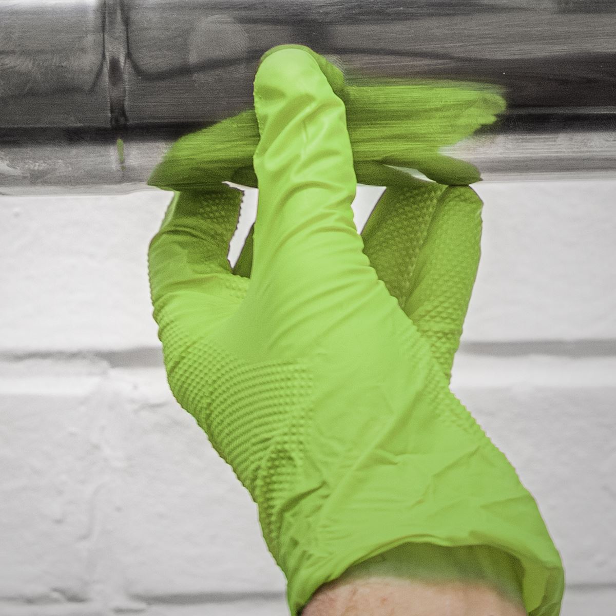 Sealey Extra Thick Nitrile Powder Free Gloves Hi-Vis Green L Pack of 50 SSP54L