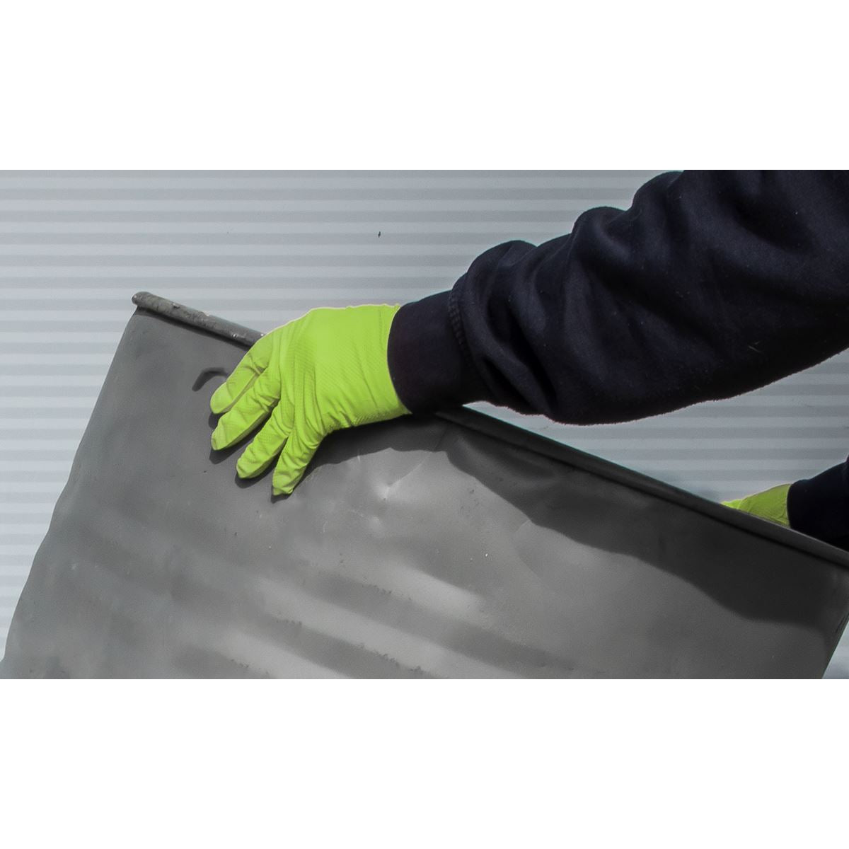 Sealey Extra Thick Nitrile Powder Free Gloves Hi-Vis Green XL Pack 50 SSP54XL