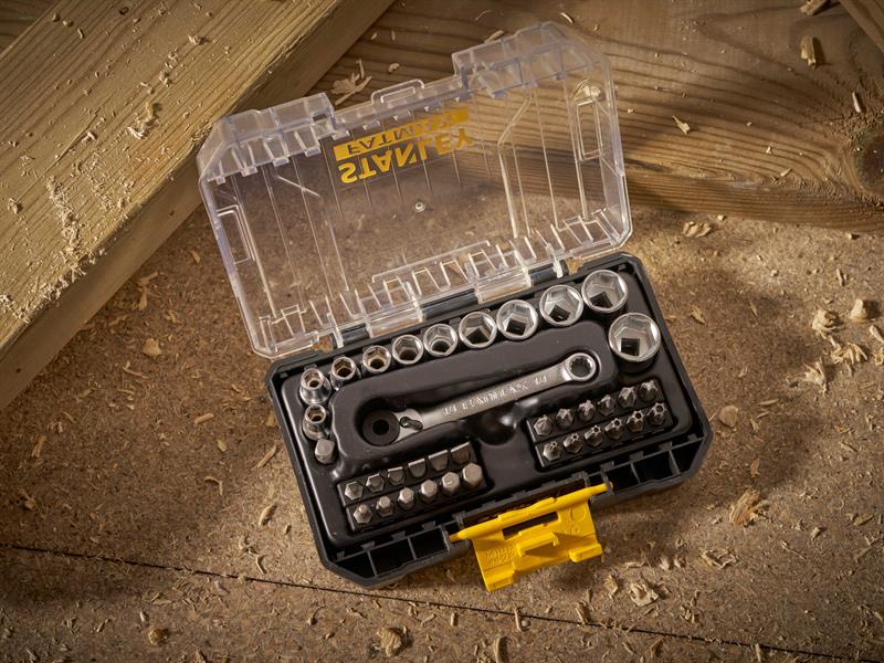 STANLEY FatMax 1/4in Socket & Bit Set 37 Piece In A PRO-STACK case STA019101