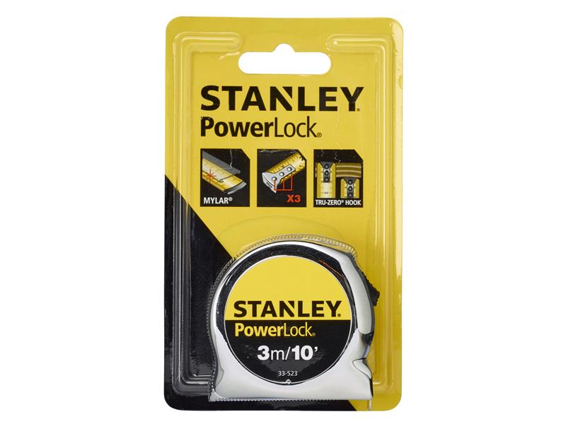 STANLEY® PowerLock® Classic Pocket Tape 3m/10ft (Width 19mm) STA033523