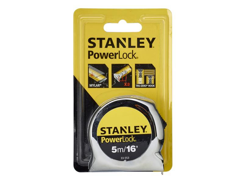 STANLEY® PowerLock® Classic Pocket Tape 5m/16ft (Width 19mm) STA033553