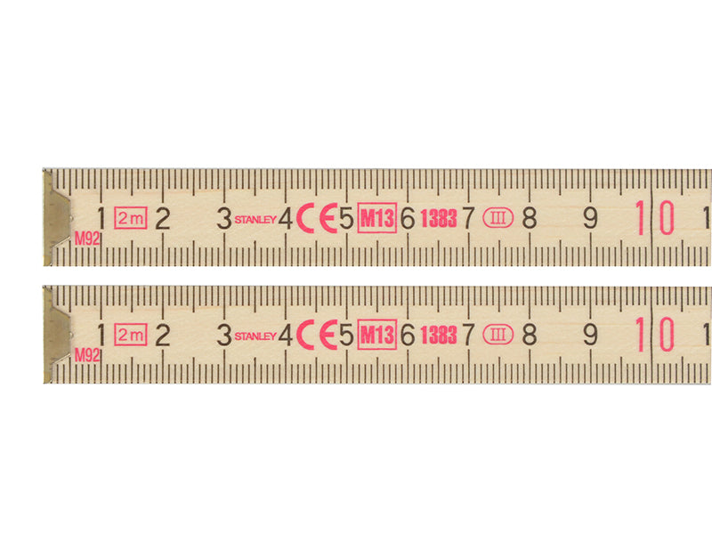 STANLEY® Wooden Folding Rule 2m STA035455