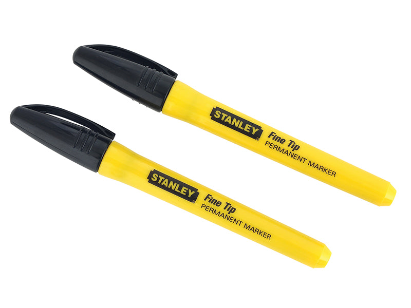 STANLEY® Fine Tip Permanent Marker Black (Pack 2) STA047316