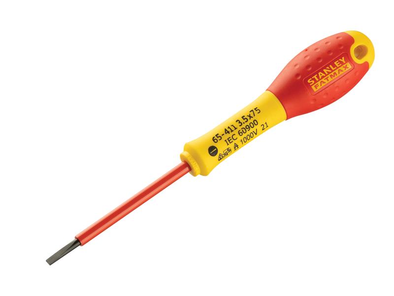 STANLEY® FatMax® VDE Insulated Screwdriver Parallel Tip 3.5 x 75mm STA065411