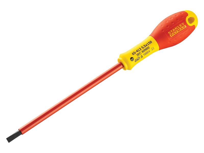 STANLEY® FatMax® VDE Insulated Screwdriver Parallel Tip 5.5 x 150mm STA065413
