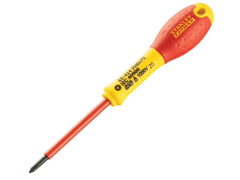 STANLEY® FatMax® VDE Insulated Screwdriver Phillips Tip PH0 x 75mm STA065414