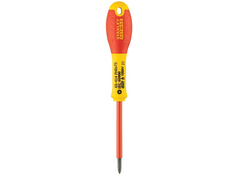 STANLEY® FatMax® VDE Insulated Screwdriver Phillips Tip PH0 x 75mm STA065414