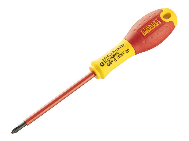 STANLEY® FatMax® VDE Insulated Screwdriver Phillips Tip PH1 x 100mm STA065415