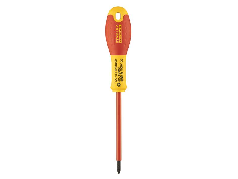 STANLEY® FatMax® VDE Insulated Screwdriver Phillips Tip PH1 x 100mm STA065415