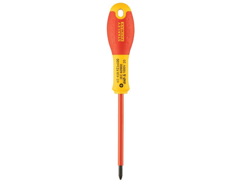 STANLEY® FatMax® VDE Insulated Screwdriver Pozidriv Tip PZ1 x 100mm STA065418