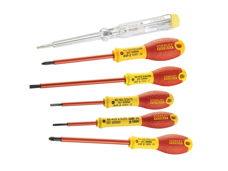 STANLEY® FatMax® VDE Insulated Screwdriver Set, 6 Piece STA065443