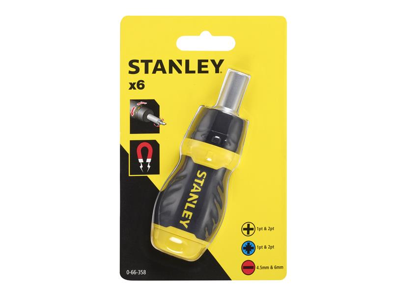STANLEY® Multibit Ratchet Stubby & Bits STA066358
