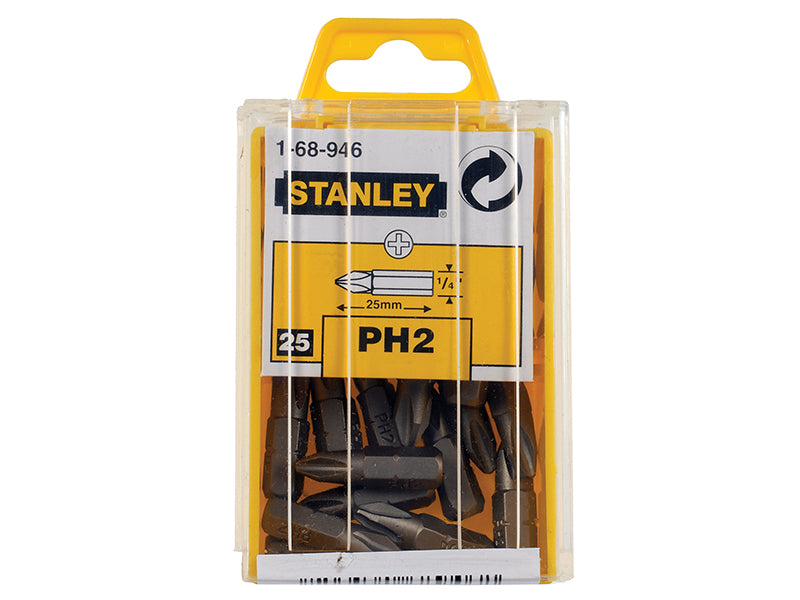 STANLEY® Phillips Bits PH2 x 25mm (Box 25) STA168946B