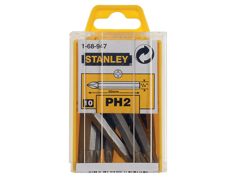 STANLEY® Phillips Bits PH2 x 50mm (Box 10) STA168947B