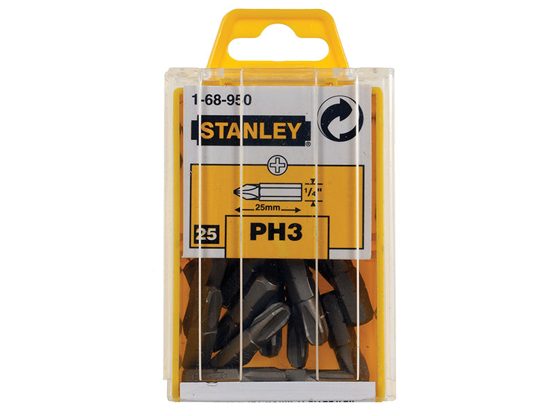 STANLEY® Phillips Bits PH3 x 25mm (Box 25) STA168950B