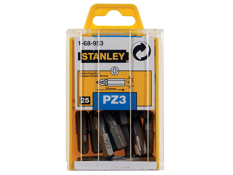 STANLEY® Pozidriv Bits PZ3 x 25mm (Box 25) STA168953B