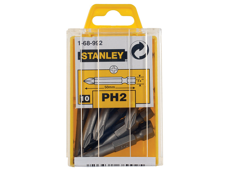 STANLEY® Phillips Power Bits PH2 x 50mm (Box 10) STA168992B