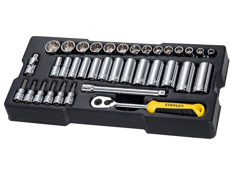 STANLEY 3/8in Drive Metric Socket Module 36 Piece Deep & Standard STA174174