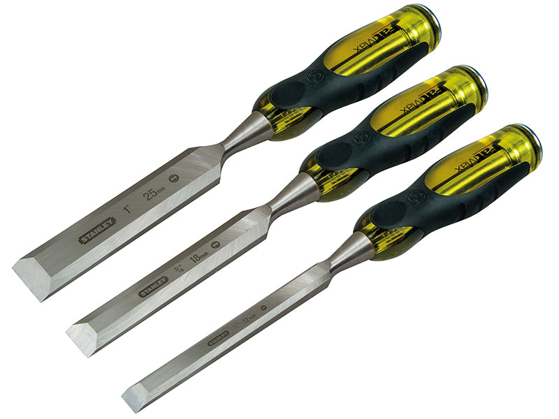 STANLEY FatMax Bevel Edge Wood Chisel with Thru Tang Set 3 Piece STA216268