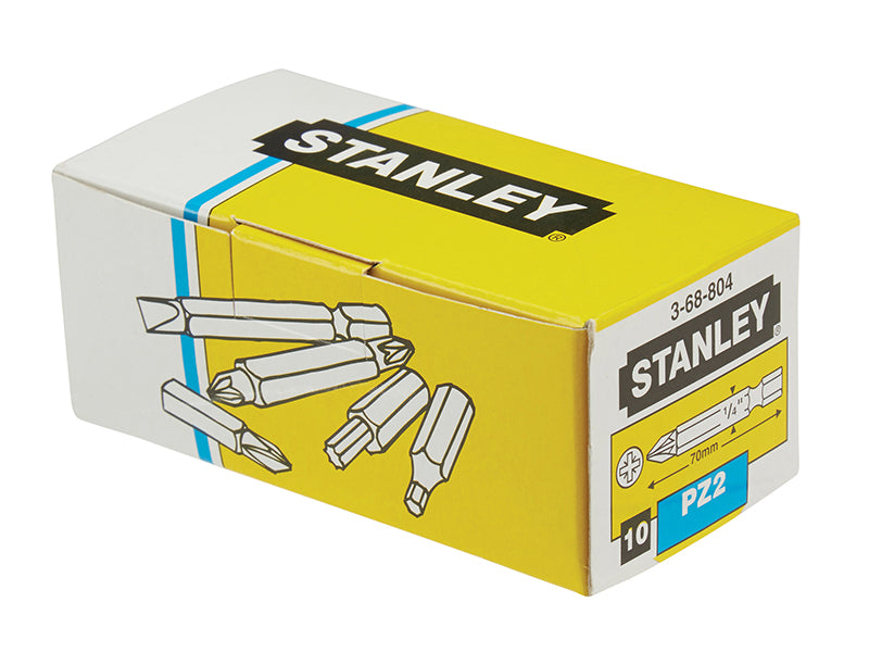 STANLEY® Pozidriv Power Bits PZ2 x 70mm (Box 10) STA368804B