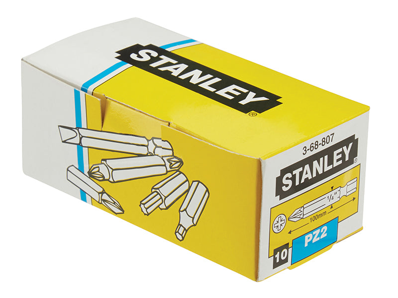 STANLEY® Pozidriv Power Bits PZ2 x 100mm (Box 10) STA368807B