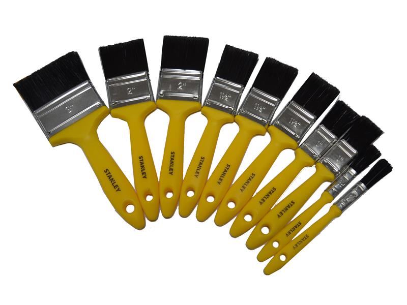 STANLEY® Hobby Paint Brush Set of 10 12(2) 25(2) 38(3) 50(2) & 75mm STAHOBBY10
