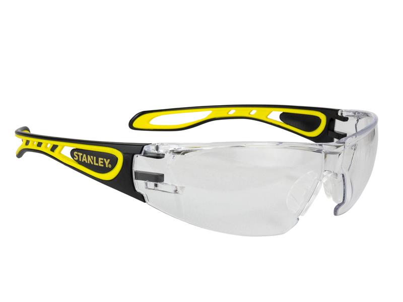 STANLEY Wrap Around Safety Glasses Clear Adjustable Nosepieces STASYE1710D