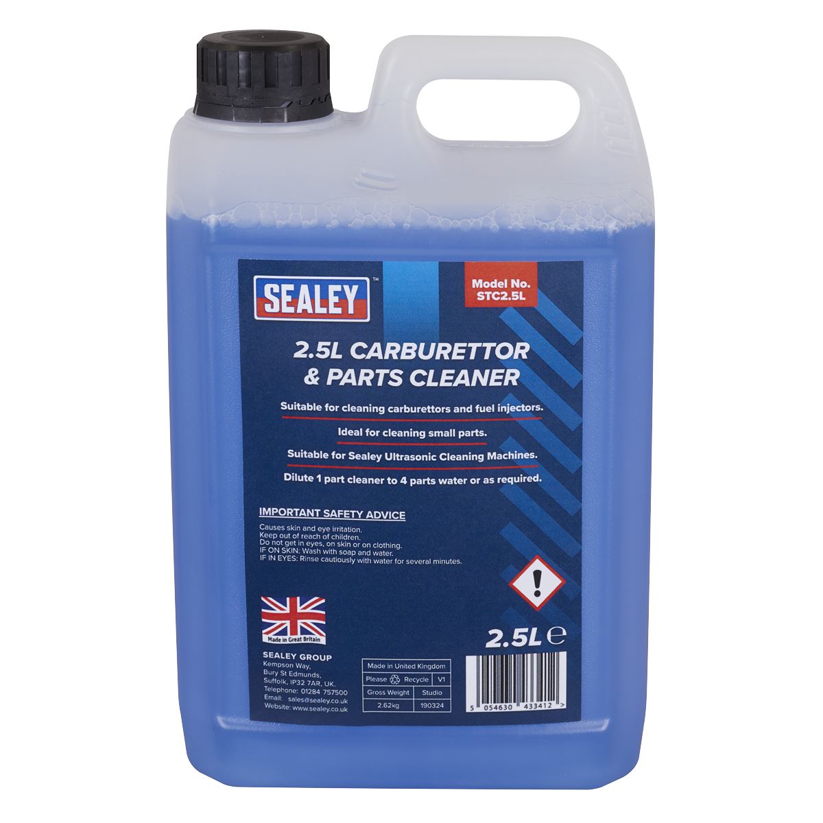 Sealey Carburettor Parts Cleaner 2.5L Ultrasonic Cleaning Fluid STC2.5L