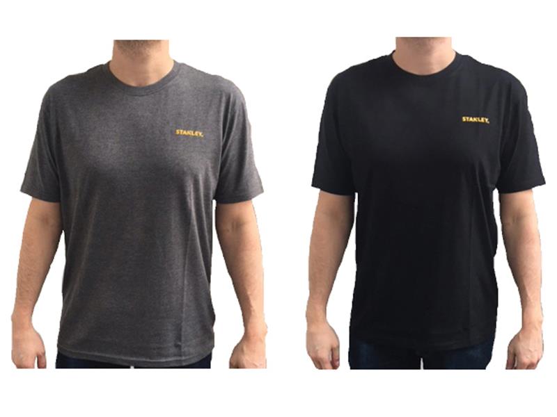 STANLEY® Clothing T-Shirt Twin Pack Grey & Black - M STCTSGB2M