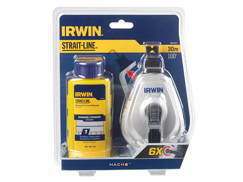 IRWIN® STRAIT-LINE® HPP Chalk Reel Set 30m & Blue Chalk 113g STL10507684