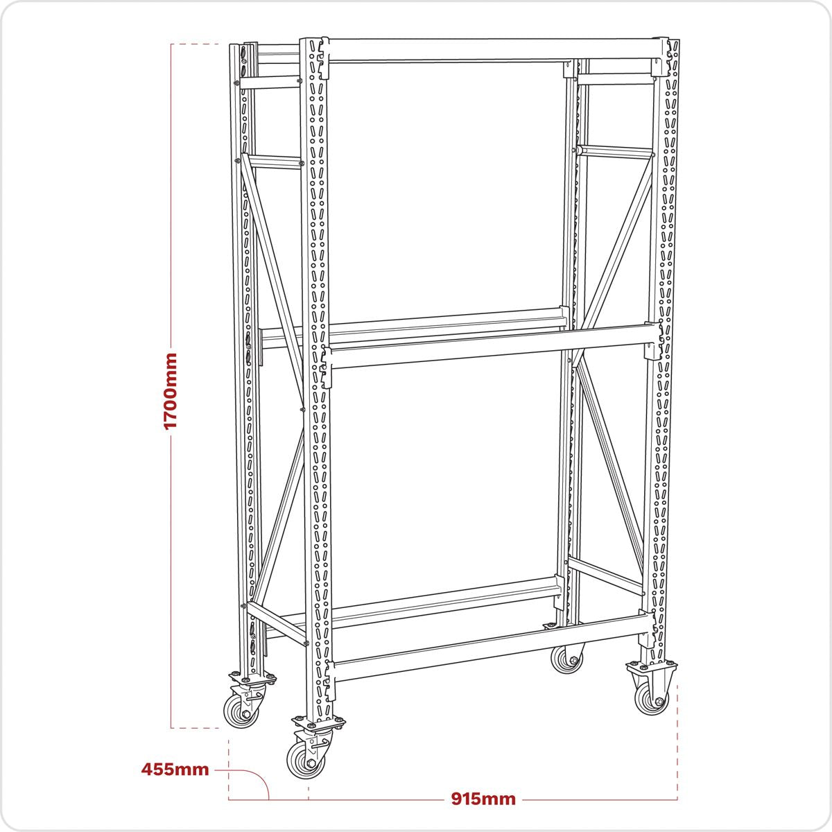 Sealey 2-Level Mobile Tyre Rack 200kg Capacity Per Level STR007