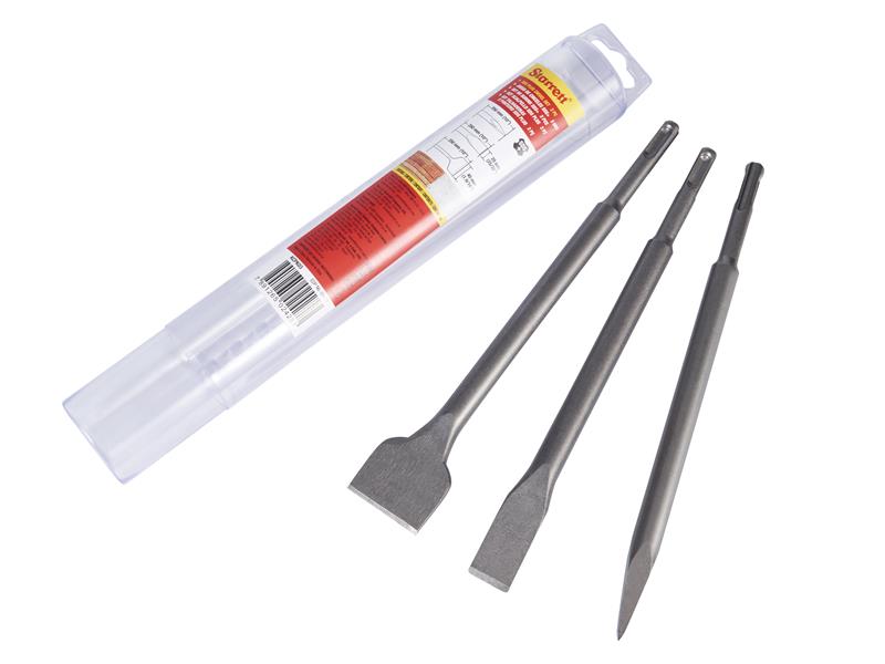 Starrett SDS Plus Chisel Set, 3 Piece STRKCPK03